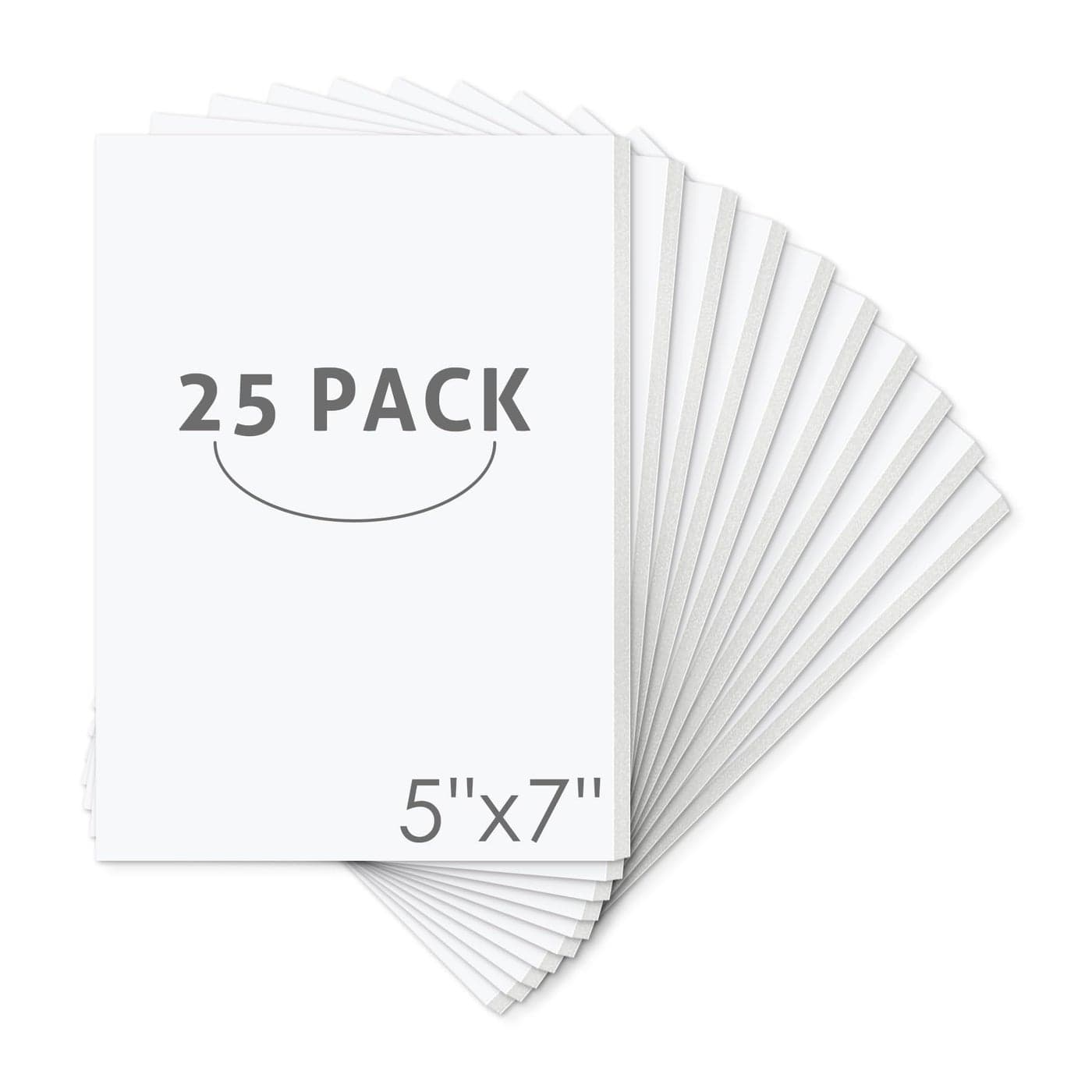 Mat Board Center Pack of 25 Foam Core Backing Boards 18 5x7 White