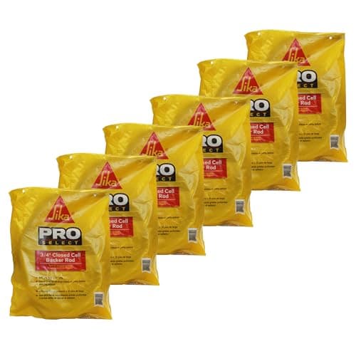 Sika Polyethylene Foam Closed Cell Backer Rod Gray to Fill Joints and Cracks Before applying sealant WaterResistant Flexible 34 x 20 Pack of 6