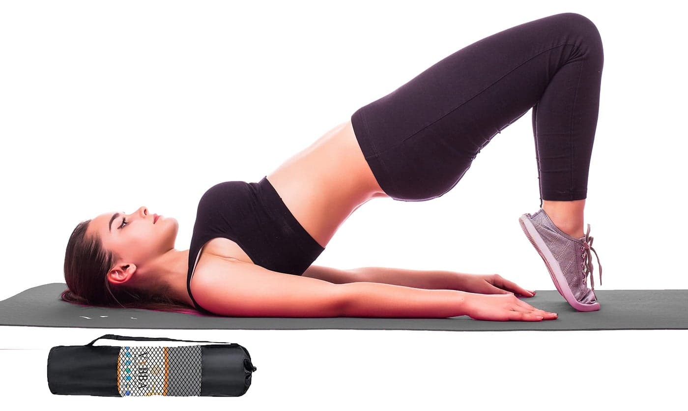 VYBBA 6 MM 100% EVA Yoga Mat with Bag Cover for Gym Workout and Yoga Exercise Odour free Anti-Slip Yoga Mat for Men & Women Fitness_ Grey