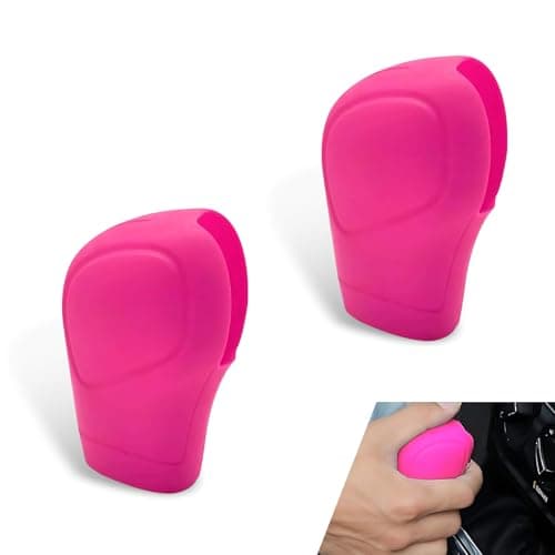 Fiknonk 2 PCS Car Gear Shift Cover Soft Silicone Antislip Open Design Universal for Most Cars Trucks SUVs Pink