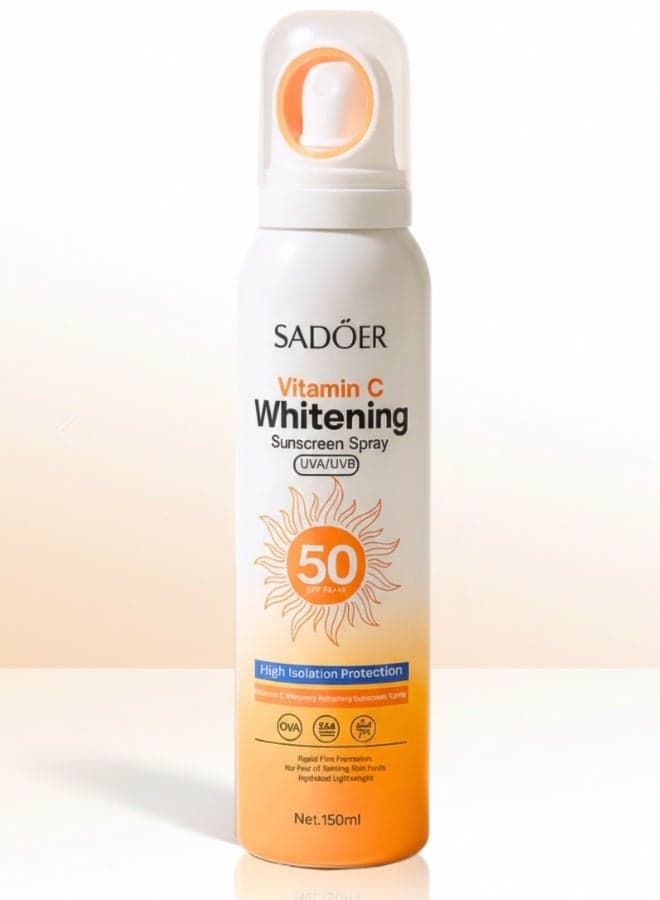 Vitamin C Whitening Sunscreen Spray 150 ml Brightening UV Protection Lightweight Hydrating Sun Care