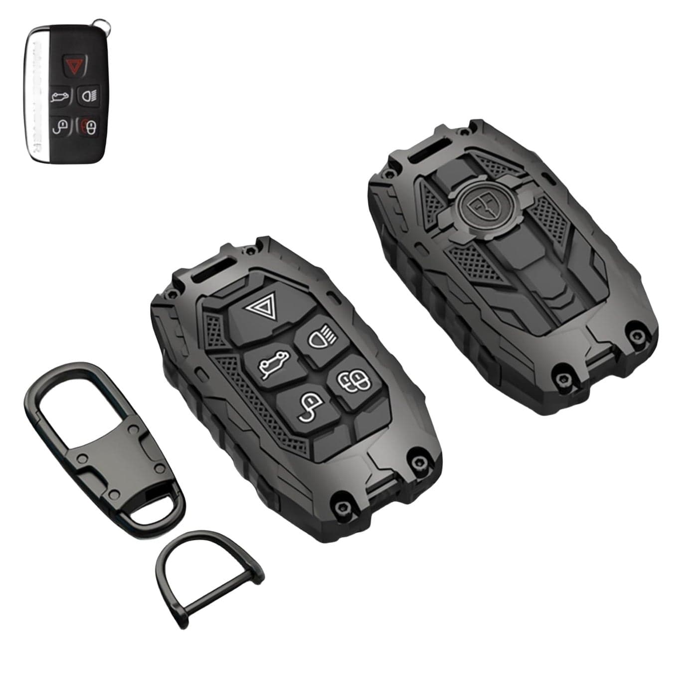 Heavy Metal Key Fob Cover Case Protector for Land Rover Keychain Accessories for 20102017 Land Rover Range Rover Evoque 1215 LR2 LR4 Discovery 2011up Jaguar XE XJ XF XK FType FPaceModelB