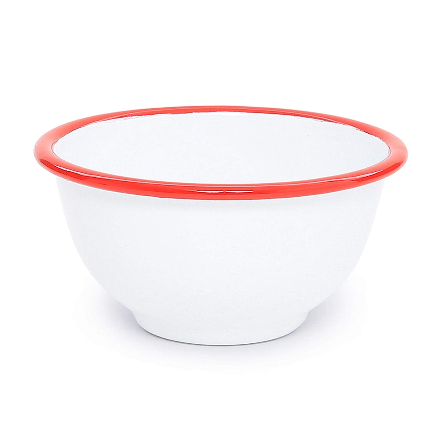 Crow Canyon Home Enamelware Small Rice Bowl 14 ounce Vintage WhiteRed Set of 4