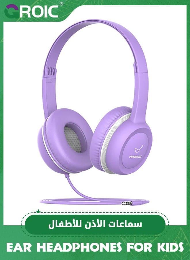 Kids Headphones, Ear Headphones for Kids, with Safe Volume Limiter 85dB, Adjustable Kids Headphones with Cord 3.5mm Jack Wired for Children/School