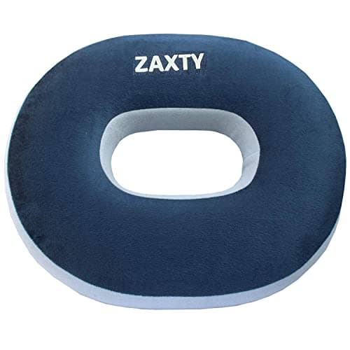 ZAXTY Donut Ring Pillow Coccyx Cushion for Piles Haemorrhoid Coccyx Sciatica Tailbone Back Pain Fistula Prostate Post Natal Pain Relief Chair & Car Seat Comfort Cushion Home/Office |Blue|Universal