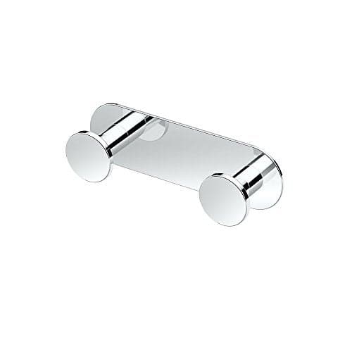 Gatco 1281 Modern Decor Wall Hook. Coat Hat Towel Robe Hook. For Entryway, Living, Kitchen, Bedroom, Bathroom. 2-Hook, Chrome on Premium Brass.