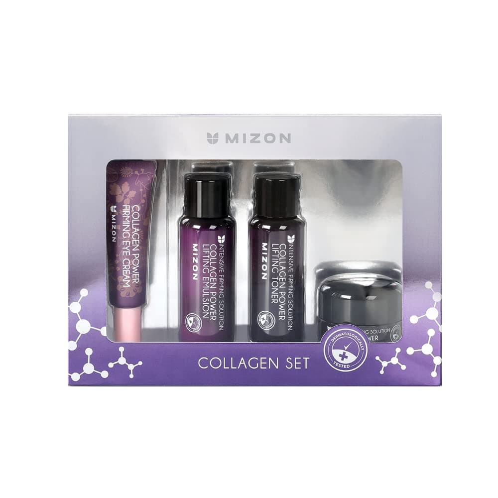 MIZON Marine Collagen Mini Set Travel Skincare Set TonerEmulsionEye CreamFace Cream Elasticity Booster Youth Recovery