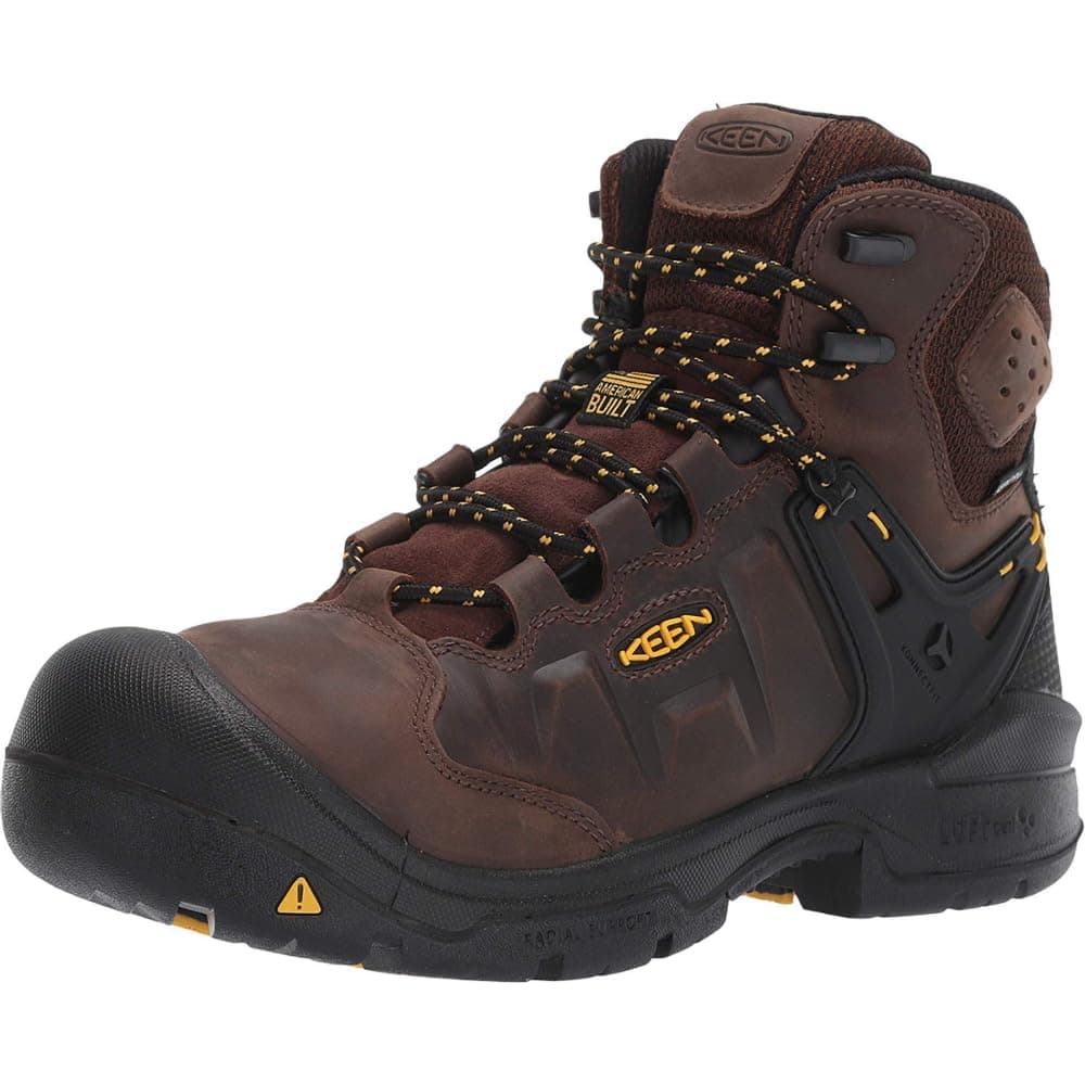 KEEN Utility Mens Dover 6 Composite Toe Waterproof Industrial Work Boots Dark EarthBlack 95