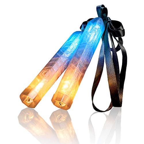 Crystal Poi Lite v2 - Glowstringer LED Light-up Glow Stick Poi for Party, Practice & Flow Arts Play | Batteries & Charger Included