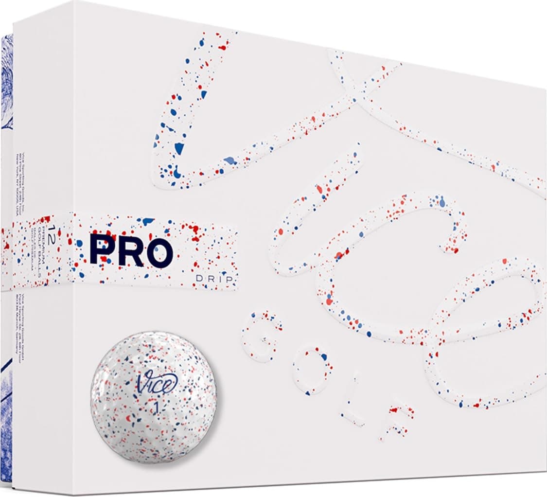 VICE Pro Drip Version Golf Balls (Red/Blue Drip)