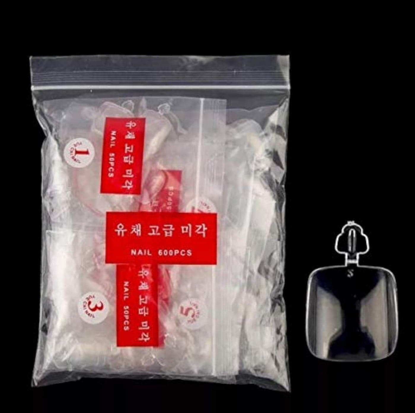 DNHCLL 600 PCS 12 Sizes False Toenails Full Cover Artificial French Acrylic Toenails for Nail Salons and DIY Nail Art Transparent