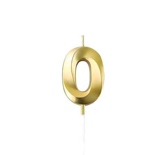 Juzfun Number Candles 7 for Birthday Cake Decoration Seventh Year Wedding Anniversary Party Metallic Gold Colour Size : Width 3.5 x Height 5 CM