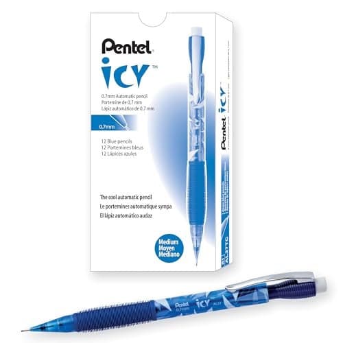 Pentel Icy Mechanical Pencil 07mm Blue Barrel Box of 12 AL27TC