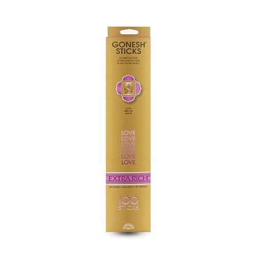 Gonesh - Extra Rich Scented Incense Sticks - Non-Toxic 10” Slow Burn Aromatic Sticks - Love - 100 Pack
