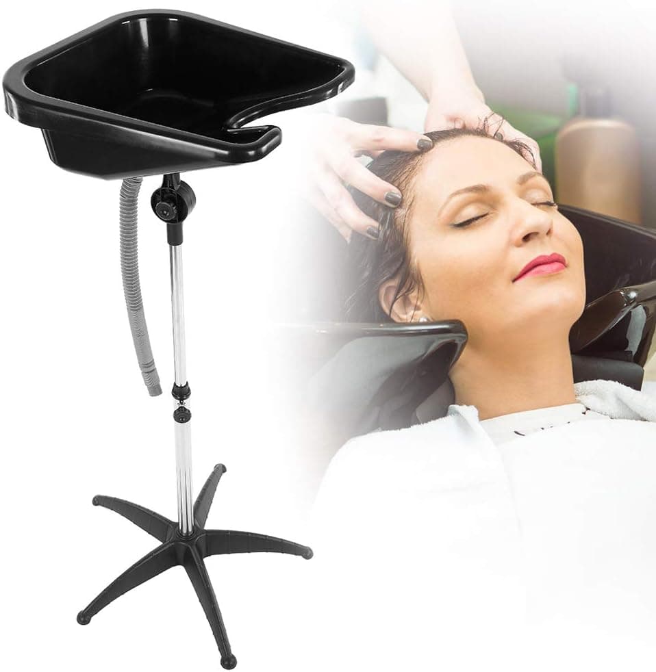 Portable Hair Washing Basin Rotatable Adjustable Hair Washing Sink with casters Move Smoothly and Freely Standing Firm Health Salon Hairdressing Back Wash 189 x 187 x 87 inch Default