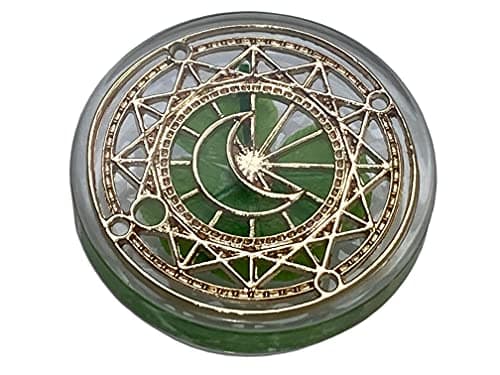 Real Four Leaf Clover Good Luck Pocket Token, Preserved, 1.25”, Including Metal Ornament (Magic Circle of The Moon)