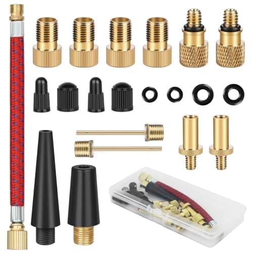 STHIRA® Bicycle Valve Adapter Kit with Box Set of 21Pcs French Valve Adapter Kit,Universal Bicycle Adapters Car,Air Pump