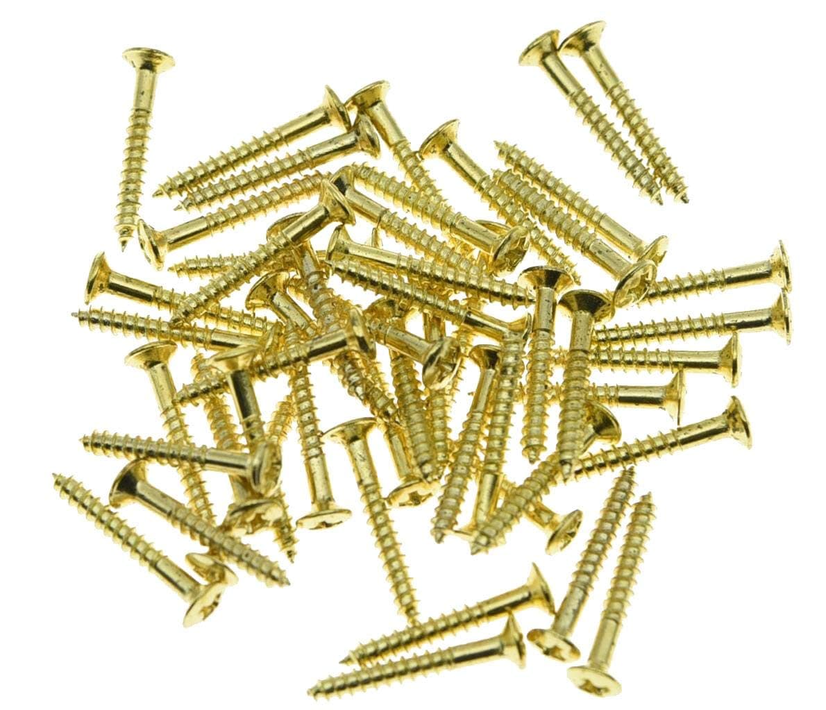 Pack of 50 Guitar Humbucker Pickup Ring Mounting Screws Pickup Frame Surround Screws for Les Paul SG Gold
