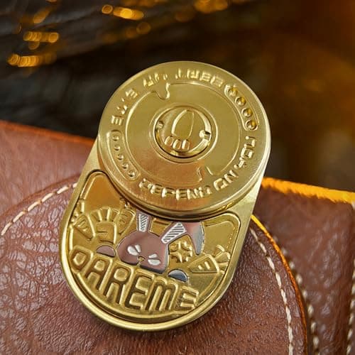 HIDEDC Desperate Rabbit Fidget Slider Metal Fidget Toys Adults Haptic Coin Infinite Rotation Push EDC Fidget Toys Sensory Toy Executive Desk Toy for Keep Focus Stress Relief Mix Gold