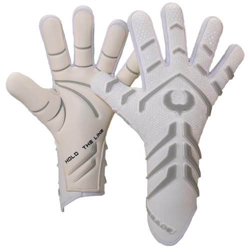 Renegade GK Apex Ghost Professional Strapless Goalie Gloves 4mm EXT Contact Grip White Soccer Goalkeeper Gloves Size 9 YouthAdult Evo Neg Cut Level 55