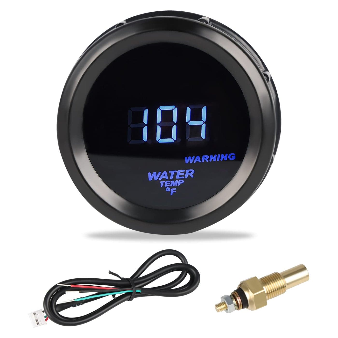 WATERWICH Water Temperature Gauge Water Temp Thermometer Meter Kit 104302 DC12V 2inch 52mm with Sensor for Car Marine Truck Vehicle Automotive