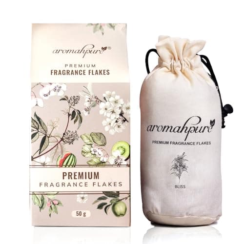 Aromahpure Premium Car Perfume Fragrance Flakes - Bliss - Floral Lilly, Luxury Car Air Freshener made Organically with Essential Oil, Grains, and Flakes - 50Gm, Last Upto 30 days, IFRA certified