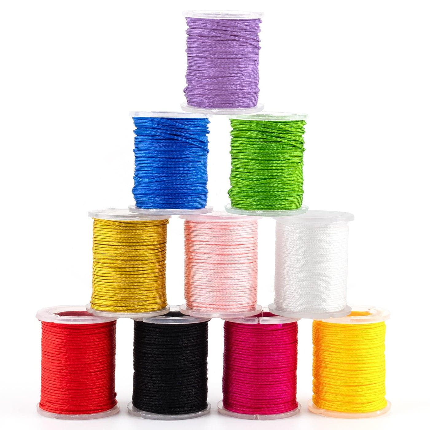 AUEAR 10 Color Nylon String Cord for Bracelet Jewelry Making Premium Chinese Knotting Cords Beading Thread Kumihimo Braided Bracelets Dream Catcher Necklaces Macrame Craft Wind Chime