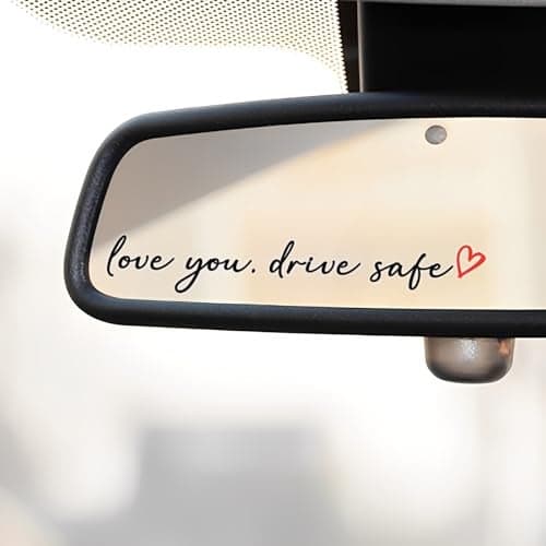 3X Love You Drive Safe Car Mirror Sticker Cute Car Decals for Women Mom Rear View Mirror Decal Affirmation Stickers Valentines Day Gifts for Her Him Black