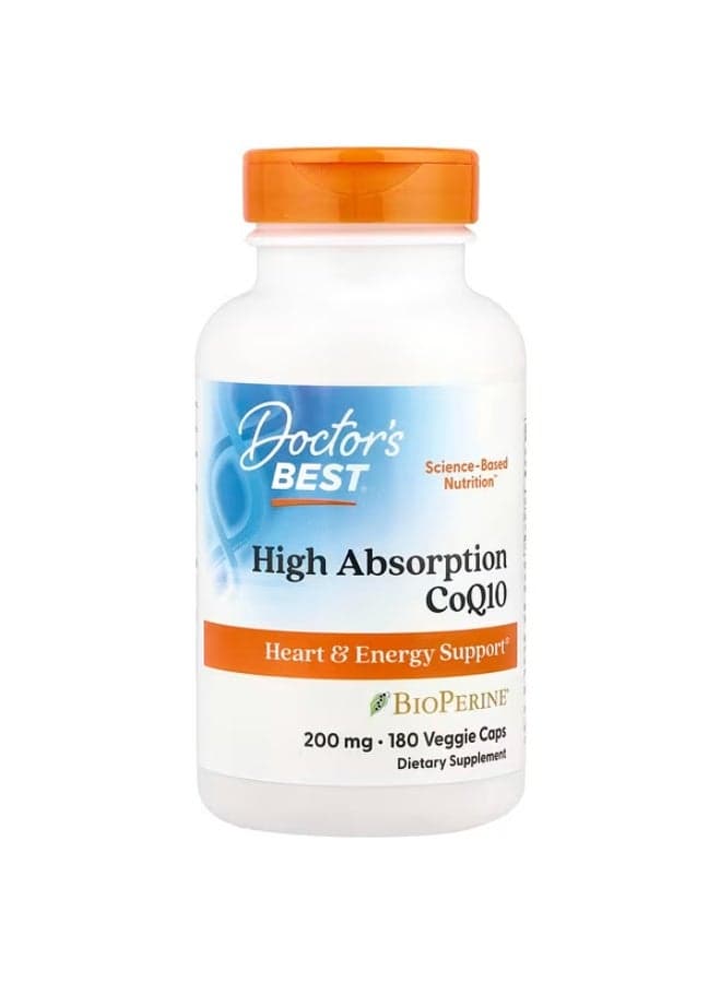 Doctor's Best, High Absorption CoQ10 , 200 mg, 180 Veggie Caps