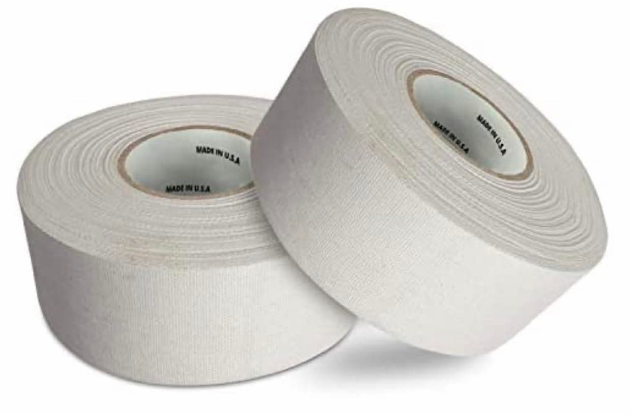 CellyTape Hockey Stick Tape, 1.5 inches Wide, 2 - Pack, Ice and Roller Hockey Cloth Tape, Goalies, Baseball bat Tape, Lacrosse Sports Handle, Strong Adhesive, Easy Tearing Made in USA (White)