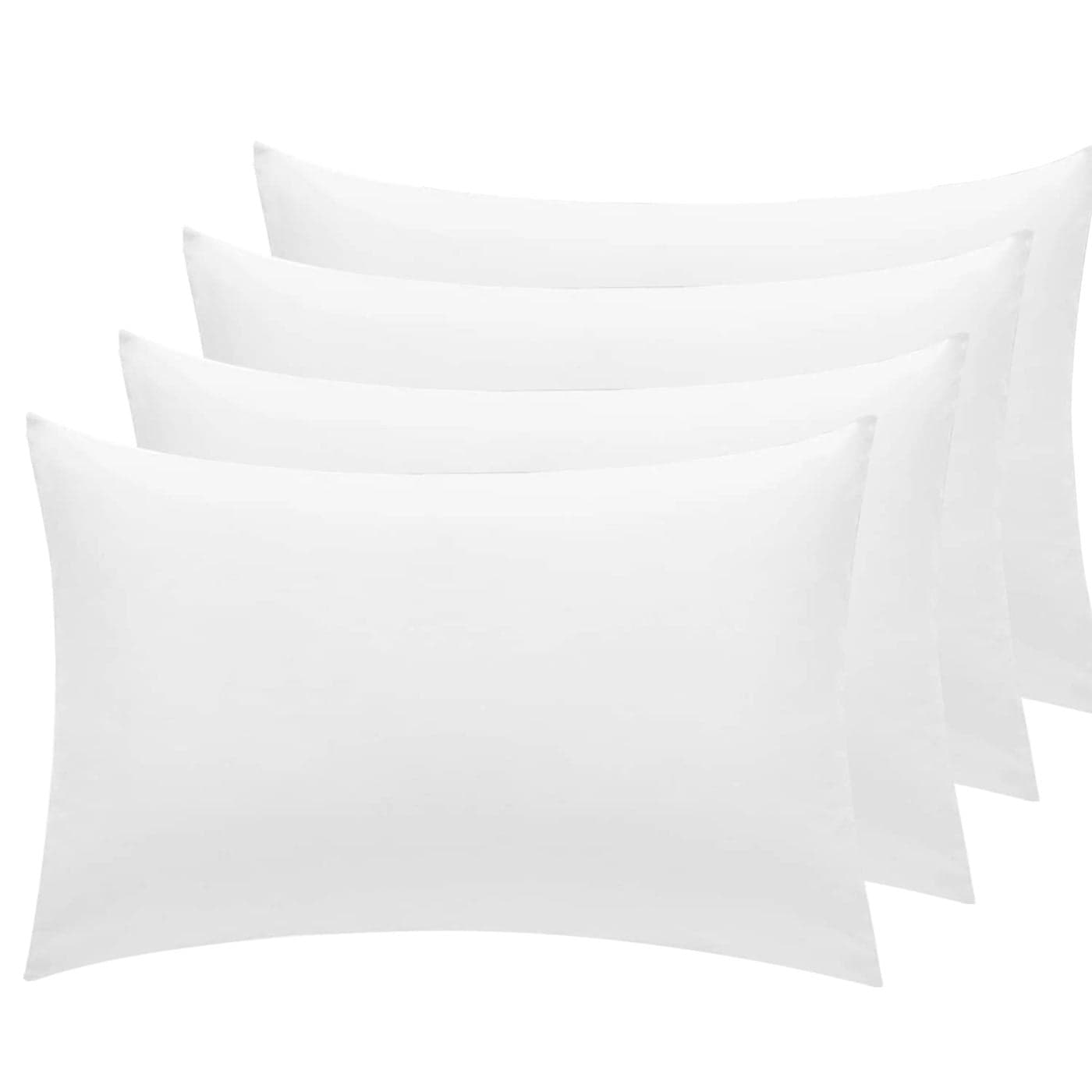 Sunshine Comforts Pillow Cases 4 pack Egyptian Cotton 200 Thread Count Pillow CasesPillow Protectors Hotel Quality Fabric Wrinkle free pillows Cover Pack of 4 Standard 50x75 cm White