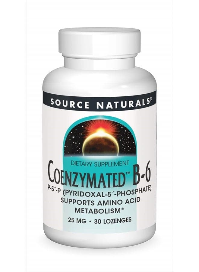 Coenzymated B-6 25mg P-5 Pyridoxal-5 Phosphate Fast-Acting, Quick Dissolve Sublingual Vitamin Supports Amino Acid Metabolism - 30 Lozenges