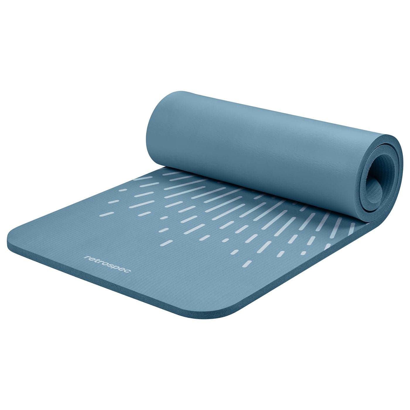 Retrospec Solana Yoga Mat 1 Thick wNylon Strap for Men Women Non Slip Exercise Mat for Home Yoga Pilates Stretching Floor Fitness Workouts Blue Mist
