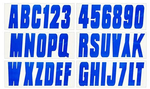 Hardline Products Series 350 Factory Matched 3-Inch Boat & PWC Registration Number Kit, Solid Blue - BLU350EC
