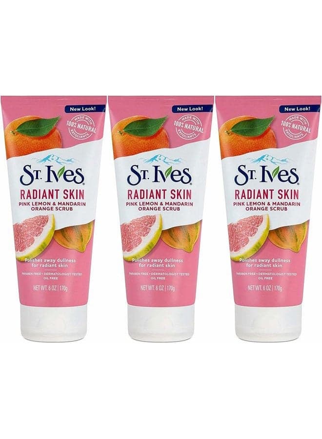 St Ives Scrub, Even & Bright Pink Lemon & Mandarin Orange 6 Ounce (Pack of 3) by St. Ives