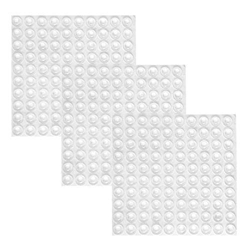 300 Pieces Clear Rubber Feet Adhesive Door Bumpers Pads Sound Dampening Cabinet Buffer Pads, 8.5 by 2.5 mm (Clear)