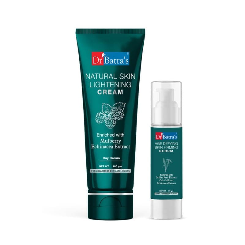 Dr Batras Age defying Skin firming Serum 50 g and Natural Skin Lightening Cream 100 gm Pack of 2 For Men and Women