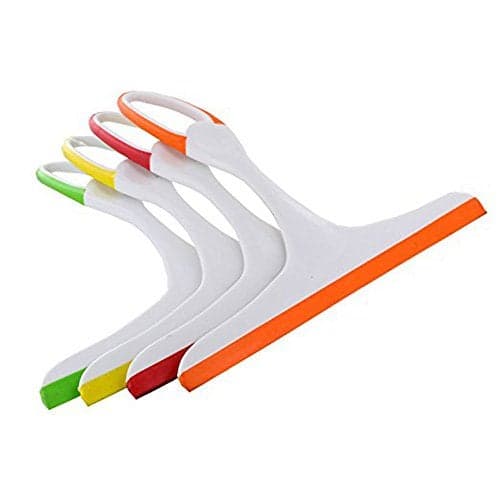 Set of 4 Black Duck Brand Slim Design 9.5" x 9" Window Shower Glass Squeegee Assorted Colors (4)