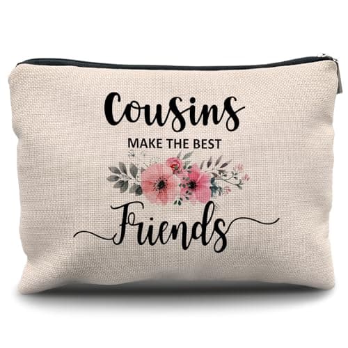 Nogrit Cousin Gifts Makeup Bag - Best Cousin Gifts for Women, Small Cosmetic Makeup Bag for Purse