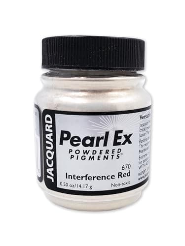 Jacquard Pearl Ex Pigment Powder 0.5 oz Interference Red - Loose Mica Powder for Epoxy Resin, Watercolors, Calligraphy Ink & Clay - Epoxy Pigment Powder - Epoxy Resin Color