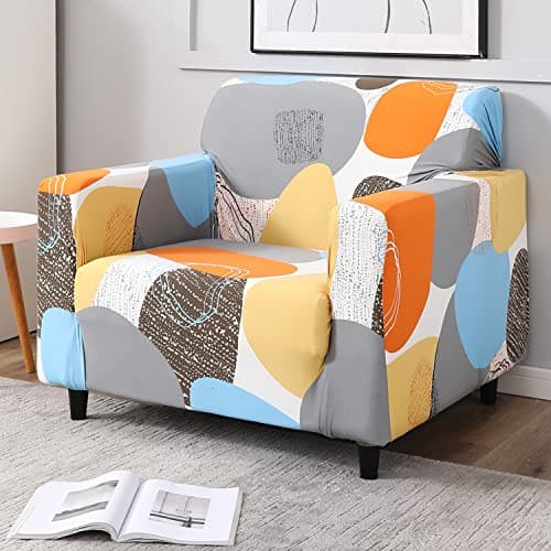HOKIPO Polyester Blend Elastic Stretchable Universal Sofa Cover 1 Seater (AR-4099-S9), Assorted