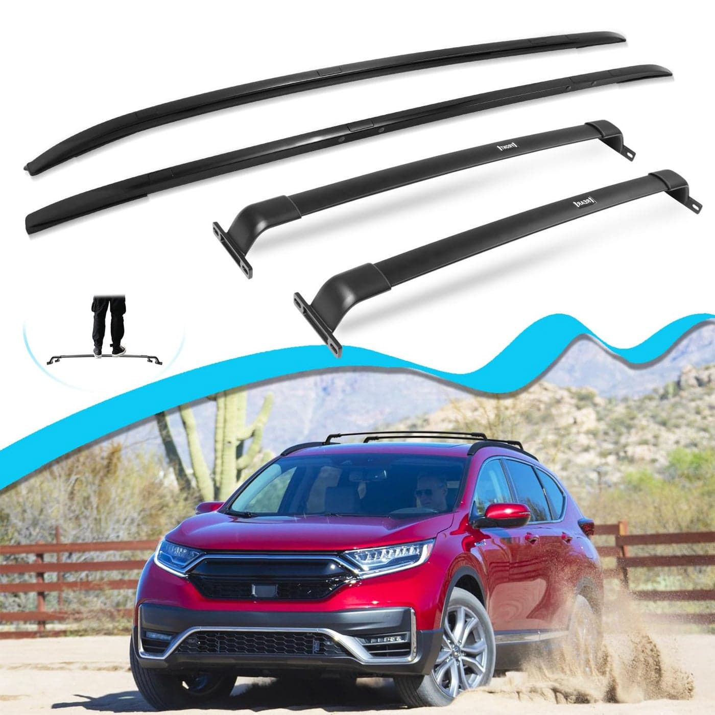 SNIXWOO Enhanced 220LBS Roof Racks & Side Rails for Honda CRV CR-V Hybrid (2017-2022)