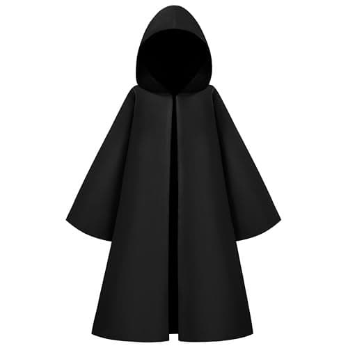 Spooktacular Creations Boys Halloween Costumes Kids Knight Cloak Tunic Hooded Robe Black Toddler Knight Costume for Halloween Cosplay Role Play PartiesSmall57 yrs