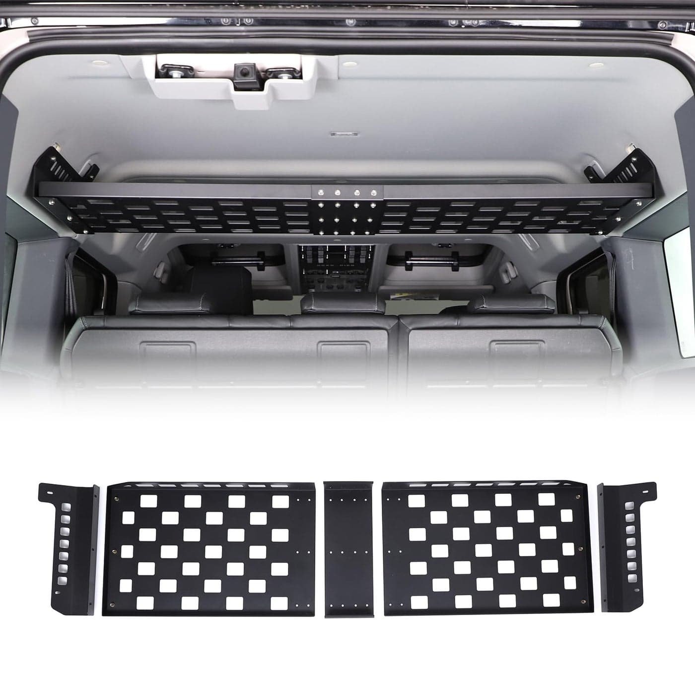 Tumukiw Rear Trunk Cargo Rack Compatible with INEOS Grenadier 20202024 Aluminum Alloy Heavy Duty Rear Roof Cargo Basket Tray Trunk Luggage Rack Cargo Carrier Shelf