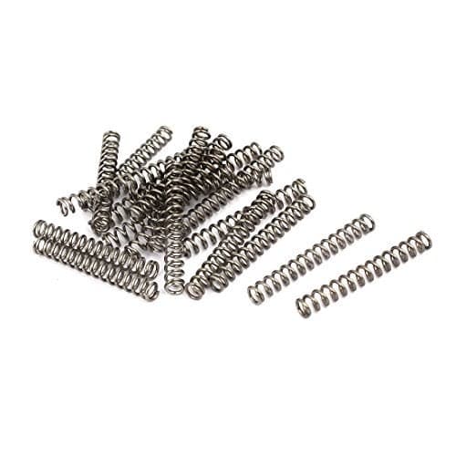 uxcell Compression Spring,304 Stainless Steel,6mm OD,1mm Wire Size,45mm Free Length,Silver Tone,20Pcs