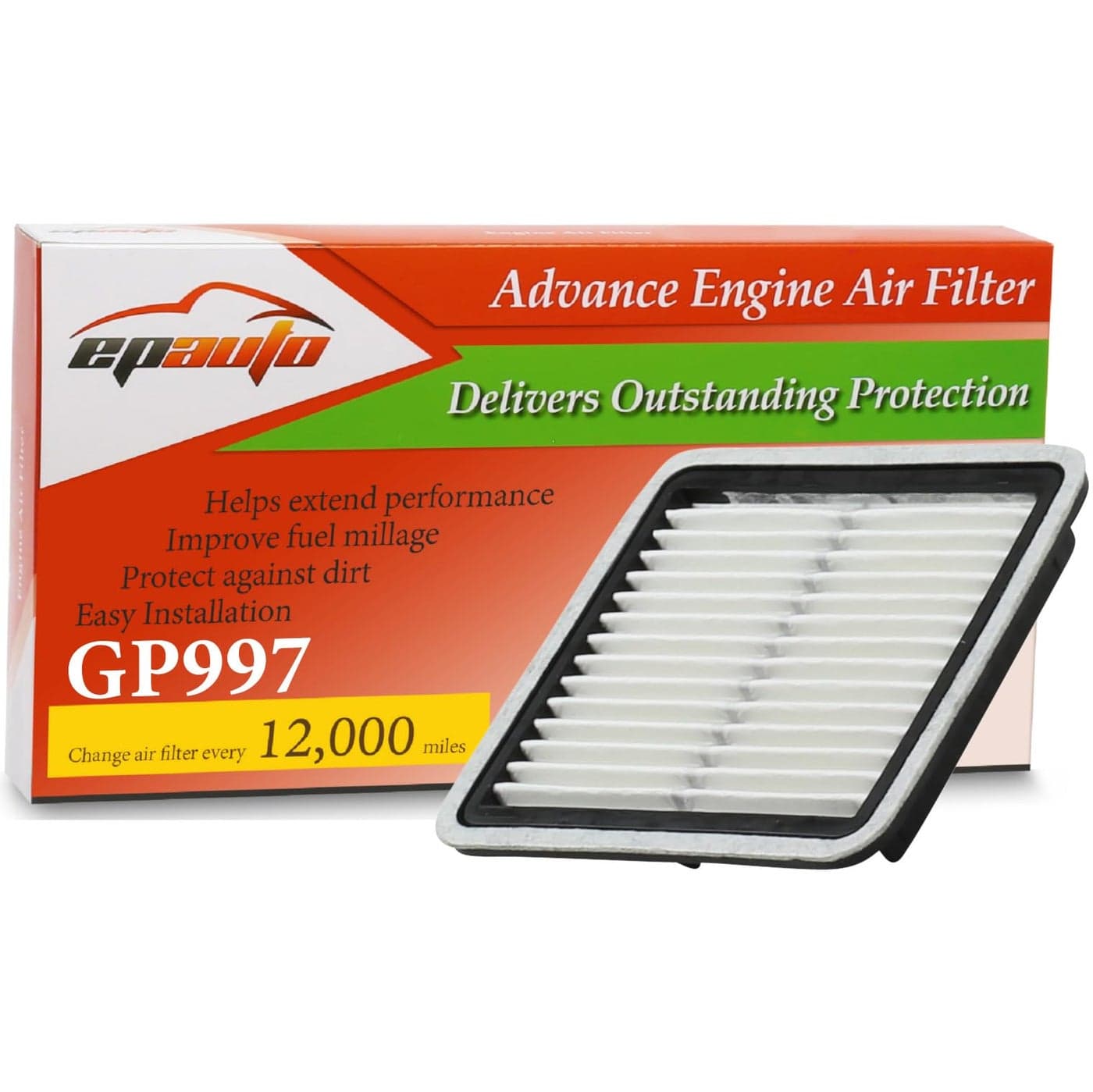 EPAuto GP997 CA9997 Panel Engine Air Filter Compatible with Subaru Impreza 20082016 Legacy 20052019 Outback 20052019 WRX 20152018 Forester 20092018 Tribeca 20082014