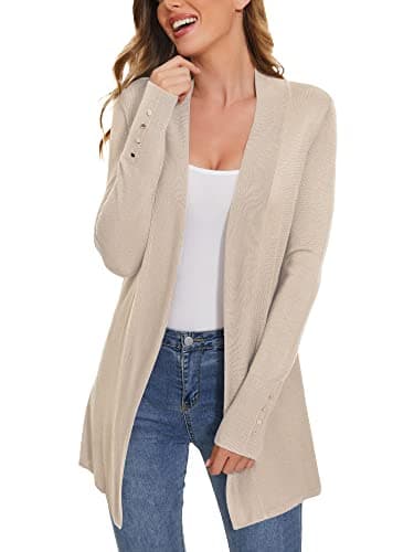 ROW 8 ROW Cardigan for Women Dressy Casual Long Sleeve Open Front Knit Cardigan Sweaters Light Camel
