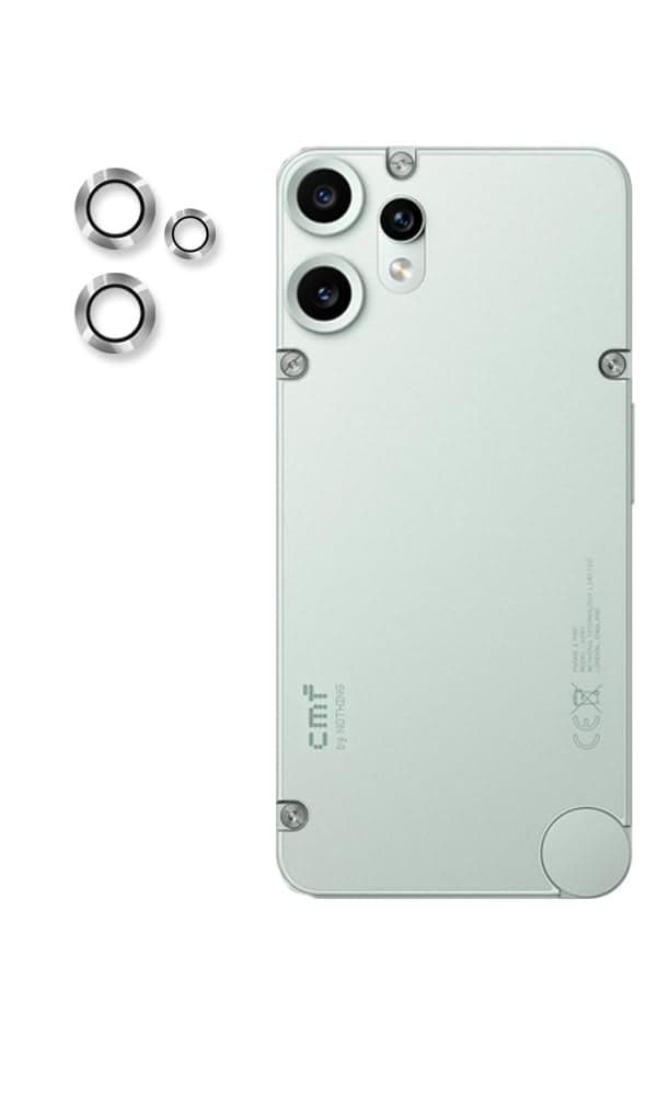 Inktree Camera Glass Lens Protector Ring For CMF Phone 2 Pro Case Friendly with Edge to Edge Coverage and Easy Installation (Silver)