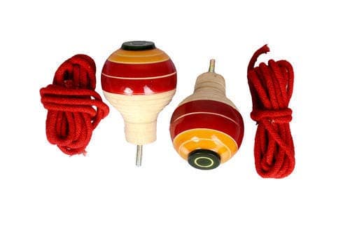 Amit Marketing Wooden Spinning Lattu I with Thread I Bhawra I Latto I Bambaram I Traditional Indian Game I Outdoor Games I Fun & Therapeutic I Toys for Kids & Adults I Pack of 2 Pcs ? Multicolor