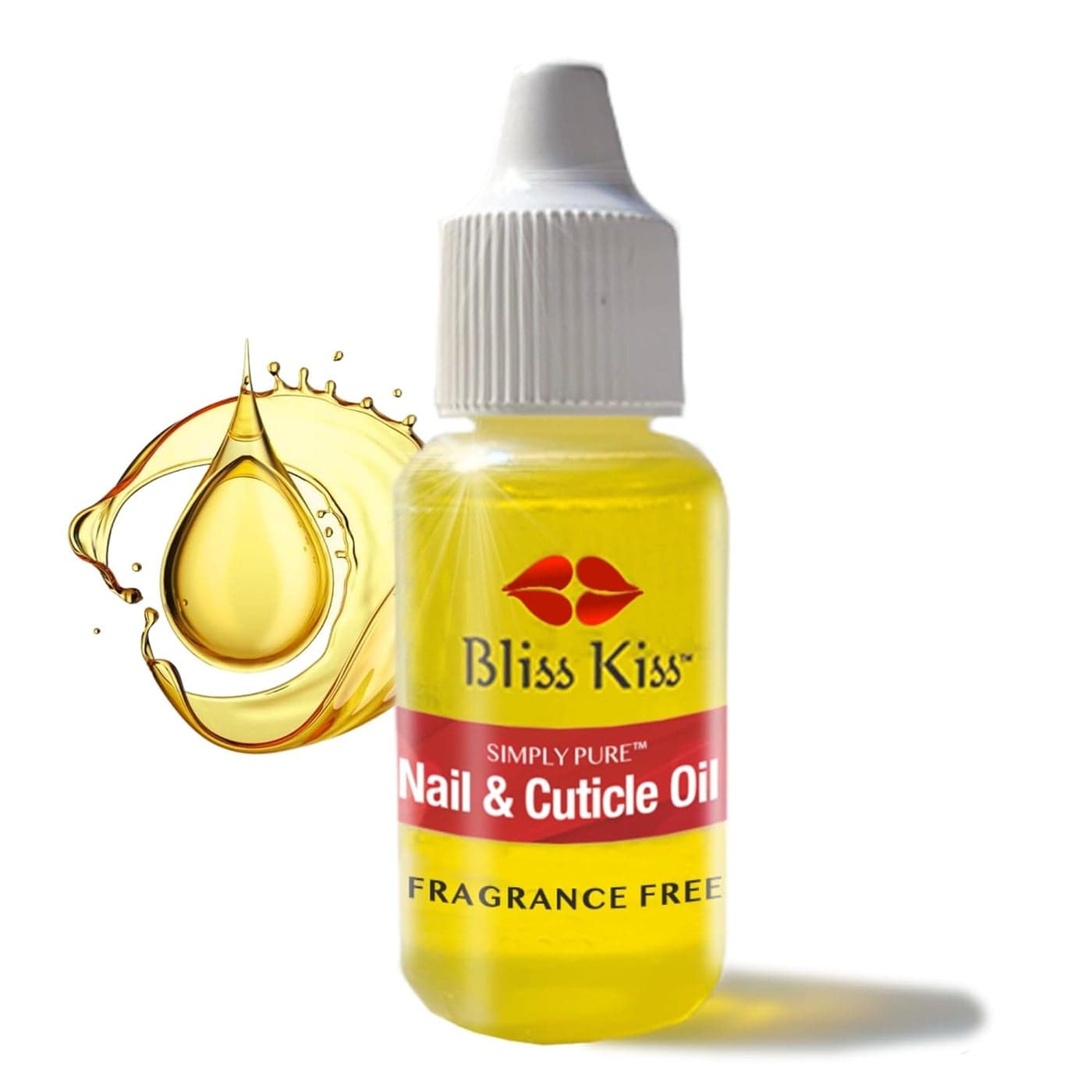 Bliss Kiss Fragrance Free Nail Oil Cuticle Dropper wVitamin E JojobaNail Strengthener Nail Growth Oil and Serum for Brittle Peeling Breaking Thin Nails 05oz